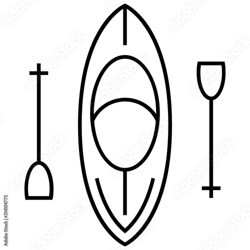 rafting boat vector icon design, Canoe Rounded concept