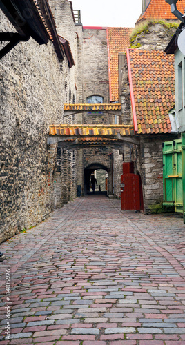 Amazing arches are buttresses of old Tallinn photo