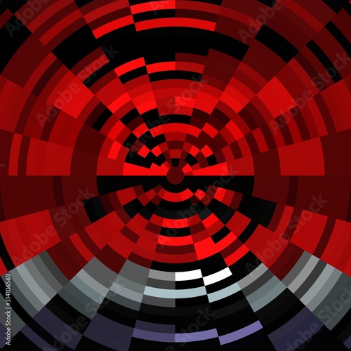 Red black diamond circular abstract background