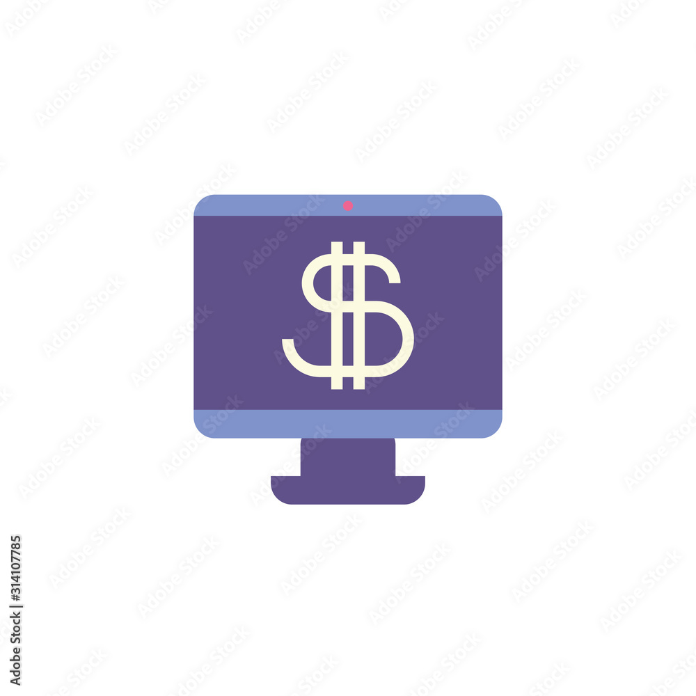 Isolated money computer vector design Isolated money computer vector design