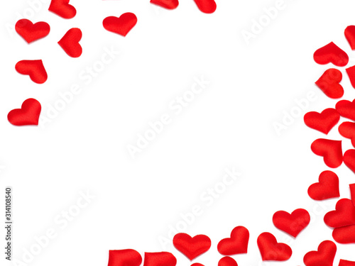 Many Hearts, Symbol of Love and Valentine's Day. Flat Red Icon Isolated on White Background.