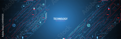 Abstract technology concept. Computer code background. Vector illustration