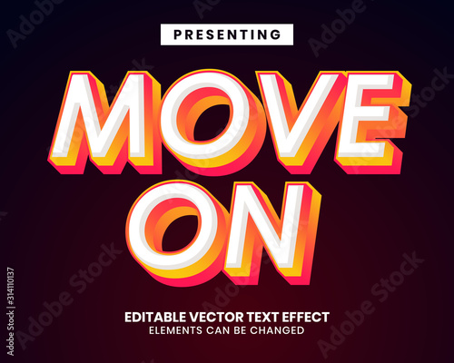 3d gradient color editable text effect with move on word