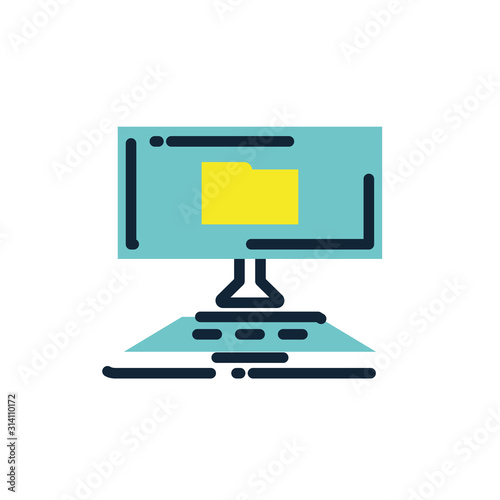 Isolated file inside digital computer vector design