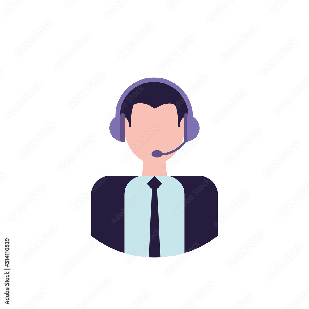 Businessman avatar with headphone vector design Businessman avatar with headphone vector design