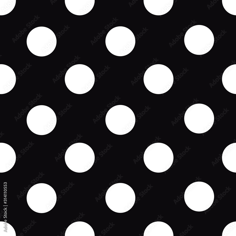 Polka dots. Vector isolated. Black dots. Fashion design. Vector business template. Decoration element. Dotted pattern.
