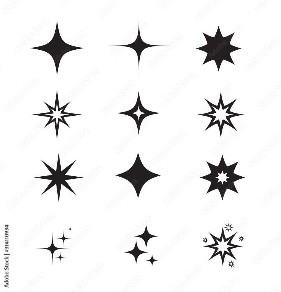 Sparkles Stars icon. Vector illustration Sparkles Stars icon. Vector illustration