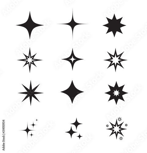 Sparkles Stars icon. Vector illustration 