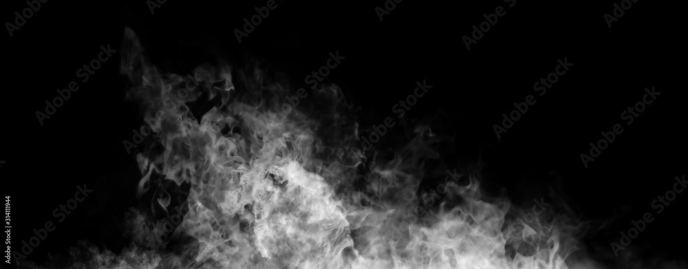 Panoramic view. Texture of burn fire explosion. Black and White flames on isolated background. Texture for banner,flyer,card . Design element. Panoramic view. Texture of burn fire explosion. Black and White flames on isolated background. Texture for banner,flyer,card . Design element.