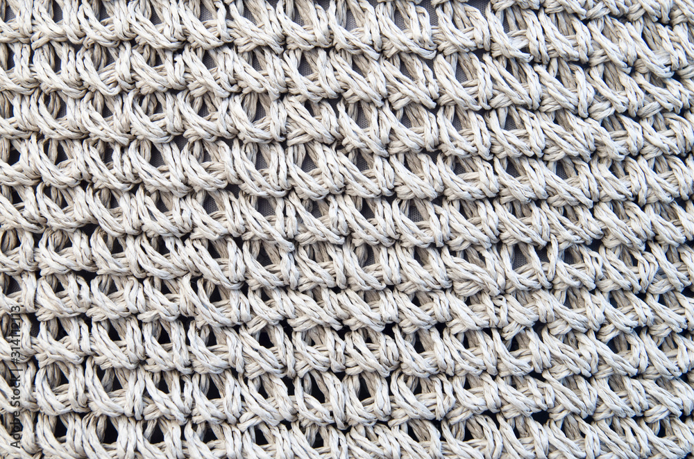 Gray paper rope fabric close up Gray paper rope fabric close up