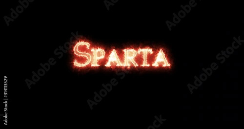 Sparta written with fire. Loop photo