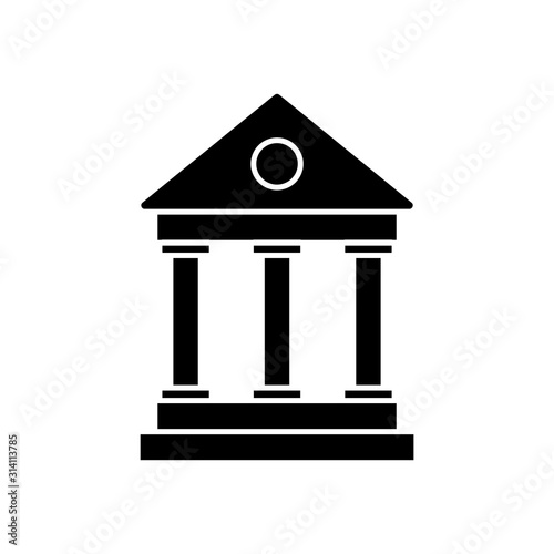 Vector illustration of bank building on white background. business sign © My