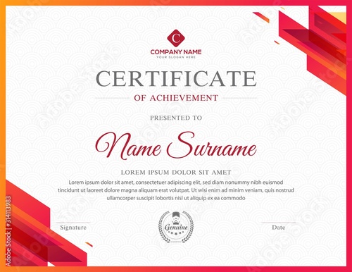 Abstract certificate template with luxury and modern pattern,diploma,Vector illustration