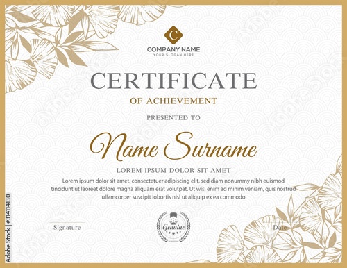 certificate template with luxury and modern pattern,diploma,Vector illustration