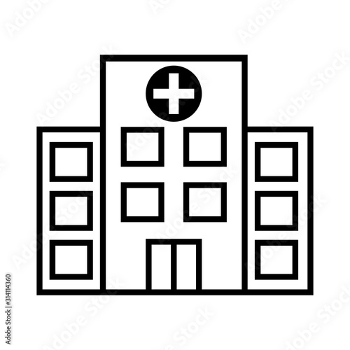 Hospital building icon vector in trendy style design