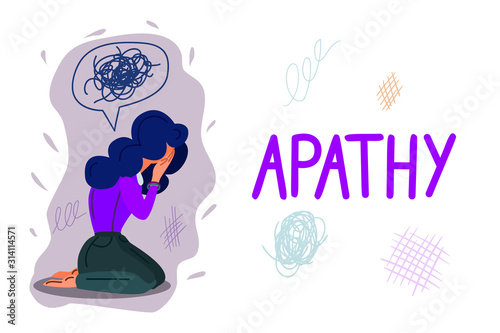 Apathy hand drawn banner vector template