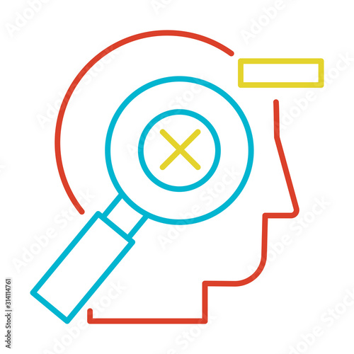 Mistakes correction, error management linear vector pictogram