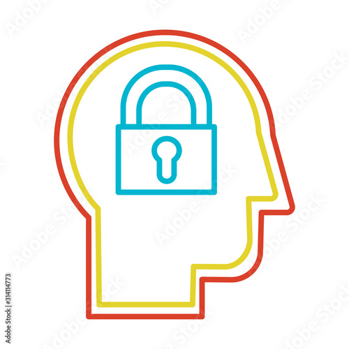 Introvert personality thin line flat vector icon