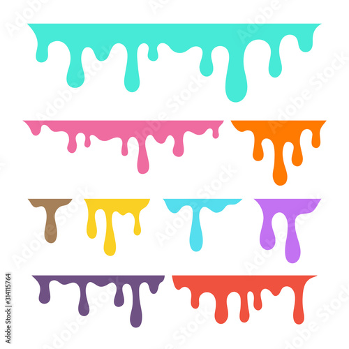 Vector illustration of multi-colored drips.