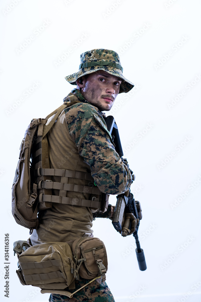soldier in action aiming laseer sight optics soldier in action aiming laseer sight optics