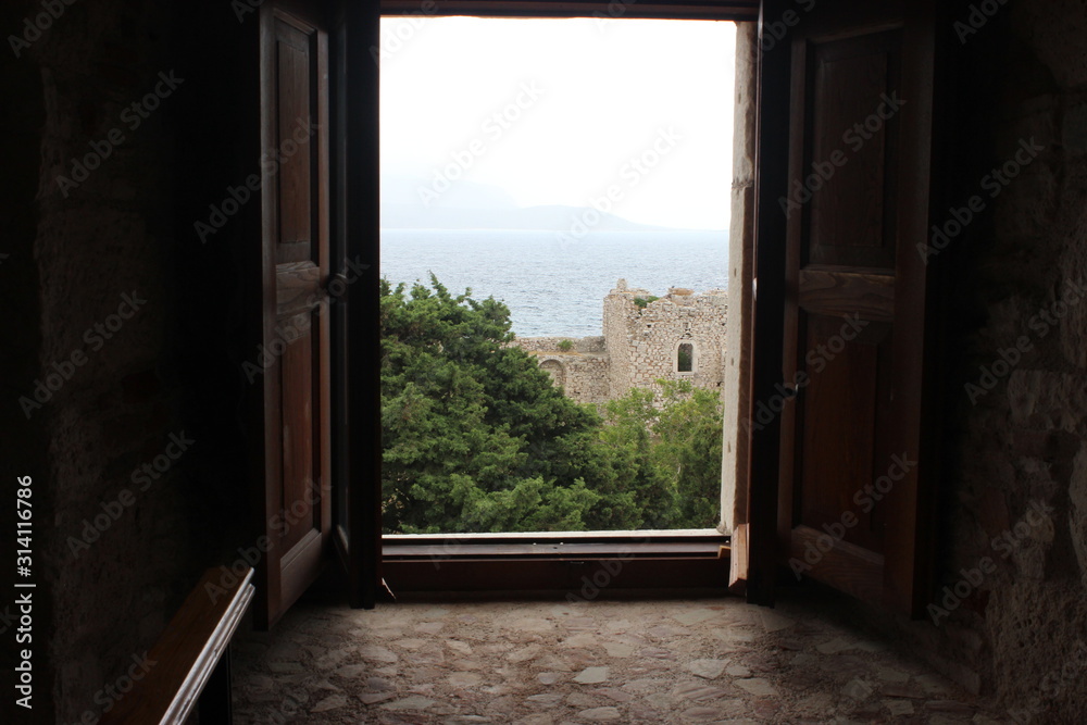 door to the sea view