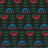 seamless pattern consisting of flowers and leaves