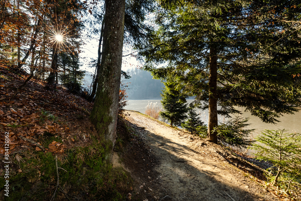 Fototapeta premium Winter idyll on the lake, Croatia