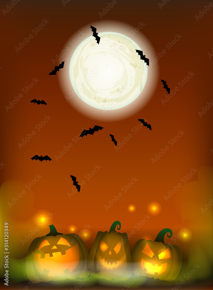 Holiday Halloween poster design. Vector illustration.