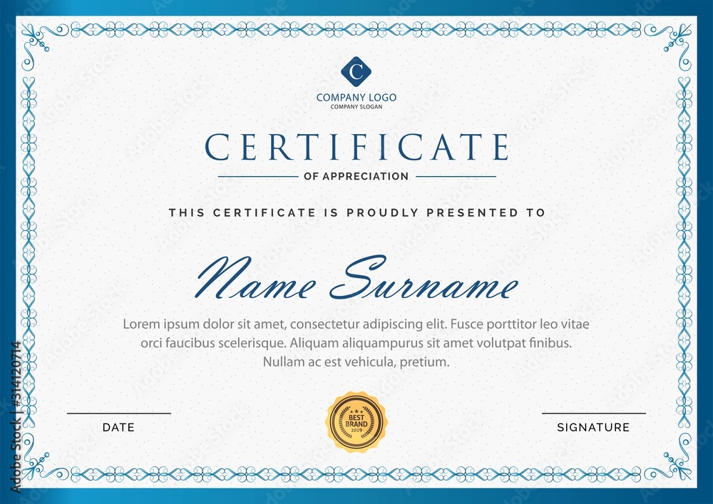 Modern Certificate Template diploma currency border Award background Modern Certificate Template diploma currency border Award background