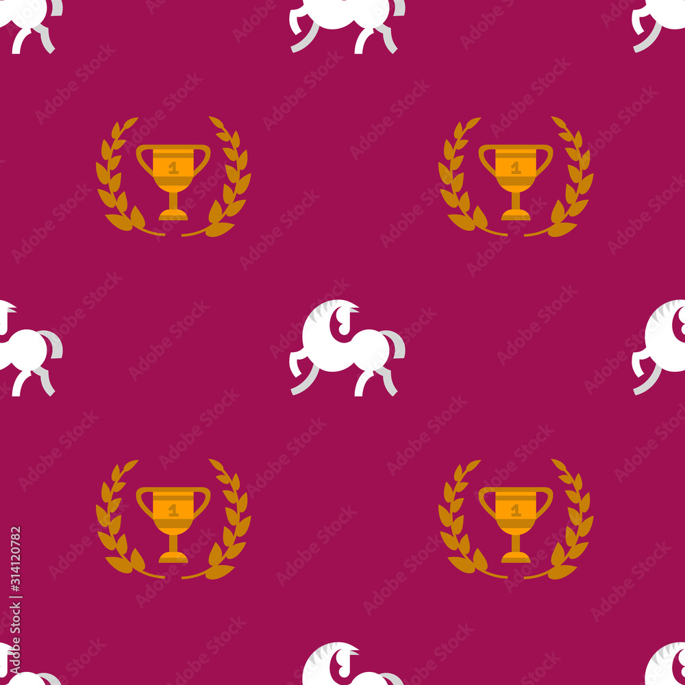 Obraz premium Horse seamless pattern design. Use it for print poster or package, equestrian cloth design. Vector illustration.