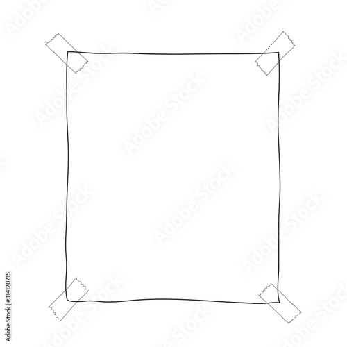 paper note hand drawn doodle vector cute line art illustration