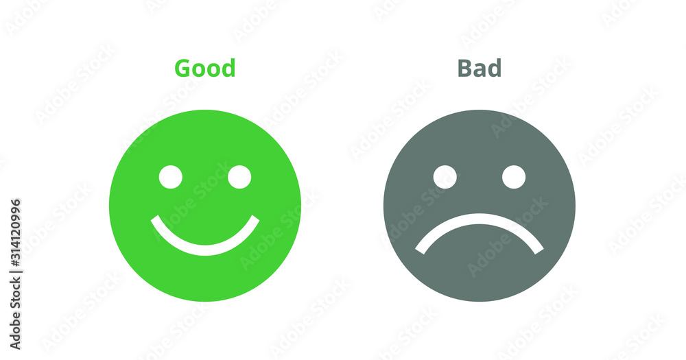Fototapeta premium Good and bad simple icon design. Vector illustration.