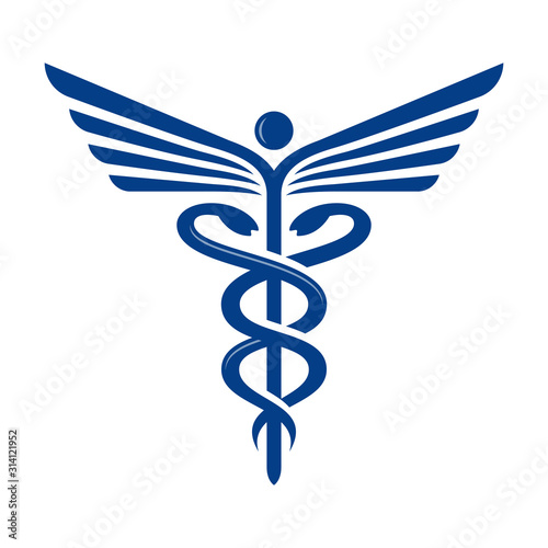 Esculap Logo Caduceus Medical Symbol Health Icon Vector Healthcare Illustration
