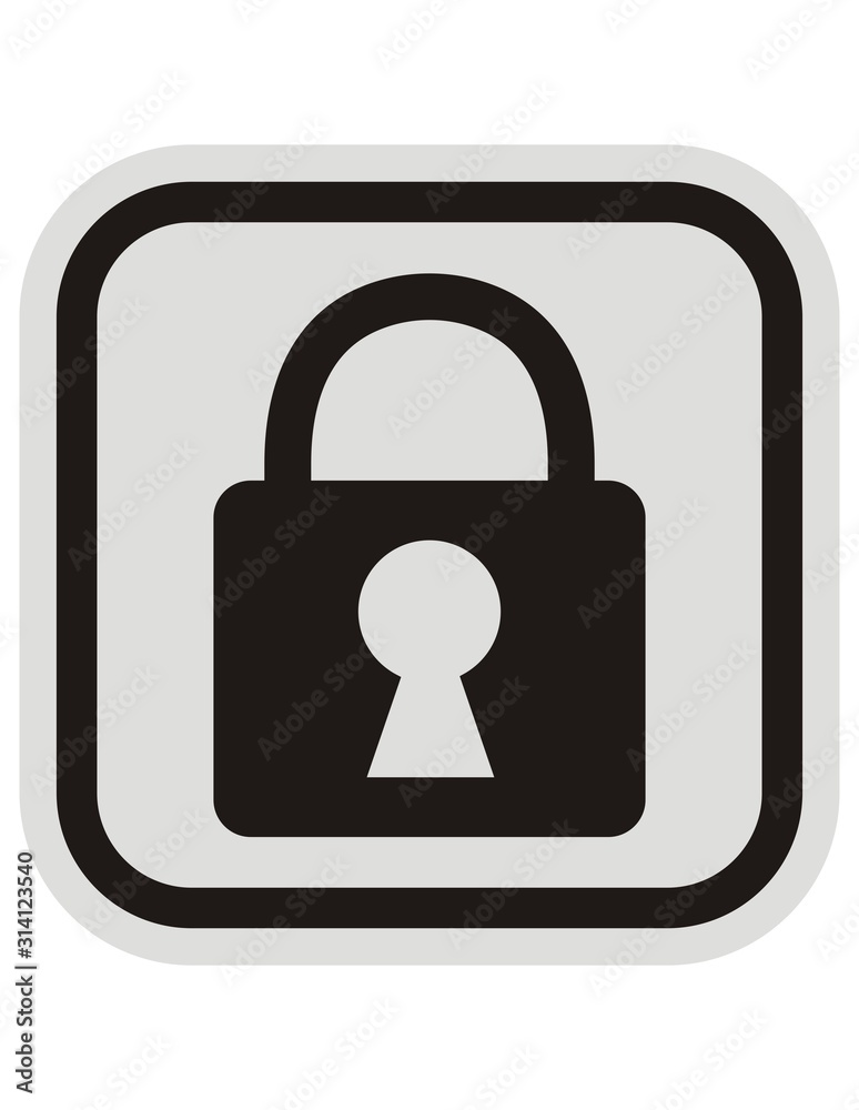 safety key, black silhouette at gray and black frame, vector icon safety key, black silhouette at gray and black frame, vector icon