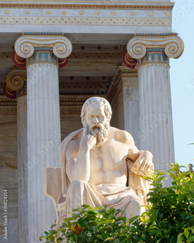 Socrates, the Greek philoshopher in front of the national academy of Athens, Greece photo