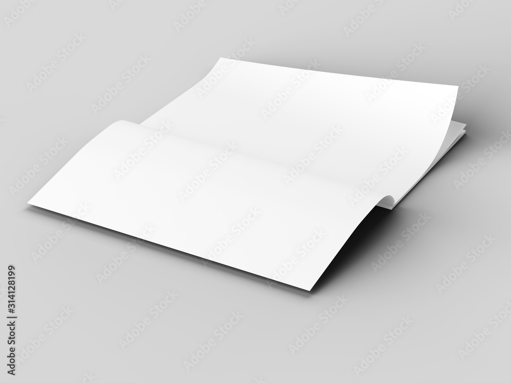 Magazine with open cover. Vertical A4 format. 3d illustration. Magazine with open cover. Vertical A4 format. 3d illustration.