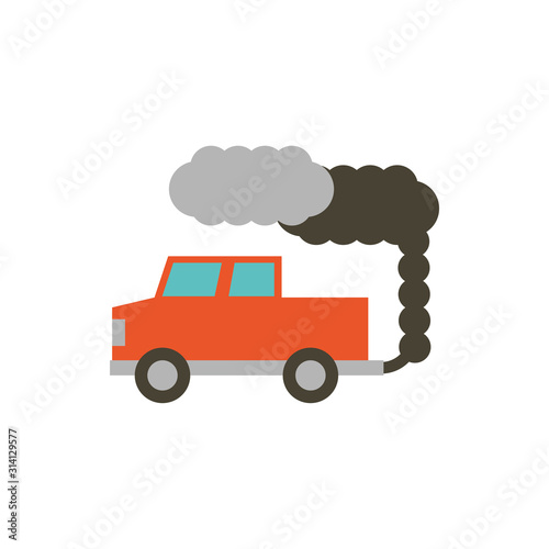 Isolated truck with smoke vector design © djvstock