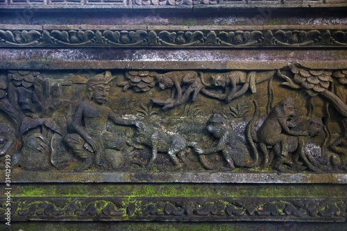 An ancient stone carving in...
