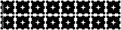 Seamless geometric pattern. Repeating edging of vector elements. Horizontal abstract texture template. Ethnic style. Mosaic decorative element