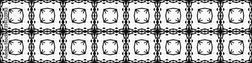 Seamless geometric pattern. Repeating edging of vector elements. Horizontal abstract texture template. Ethnic style. Mosaic decorative element