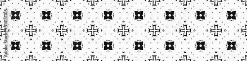 Seamless geometric pattern. Repeating edging of vector elements. Horizontal abstract texture template. Ethnic style. Mosaic decorative element