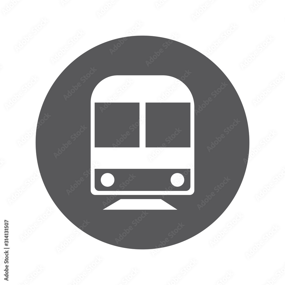 Subway monochrome simple icon with circular background. Vector design. Subway monochrome simple icon with circular background. Vector design.