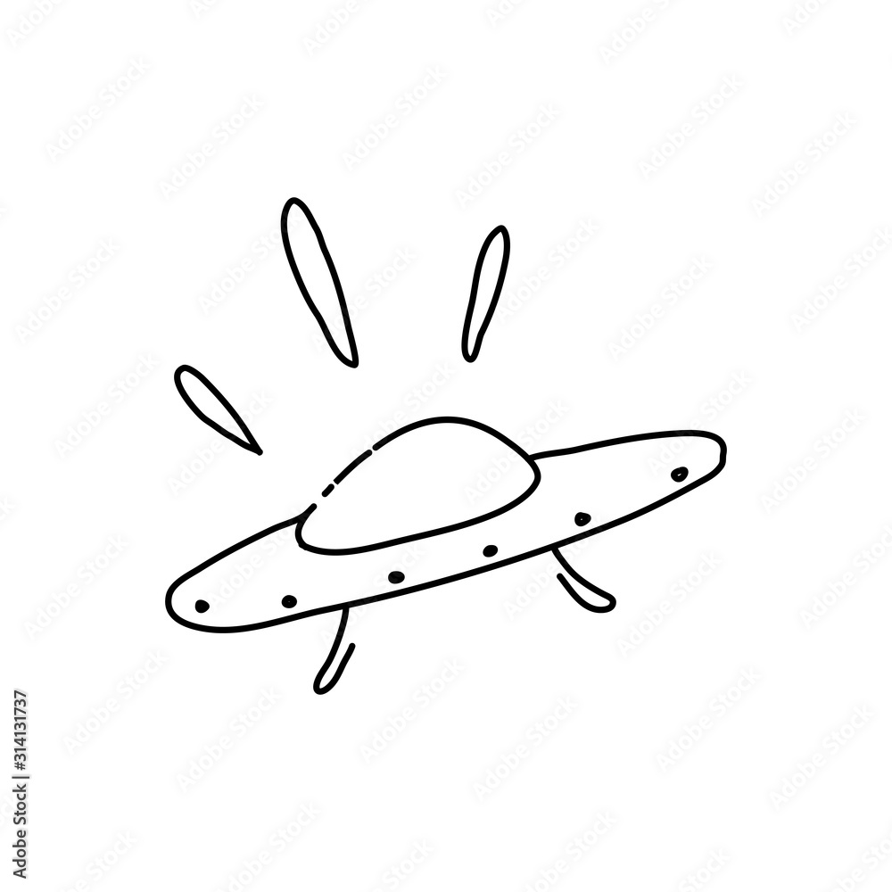 Cute ufo pattern in doodle style. Illustration on the theme of space exploration, the study of planets, the search for other galaxies. Cute ufo pattern in doodle style. Illustration on the theme of space exploration, the study of planets, the search for other galaxies.