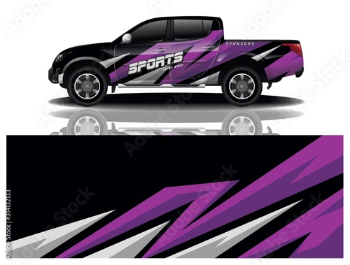 truck car decal wrap design vector
