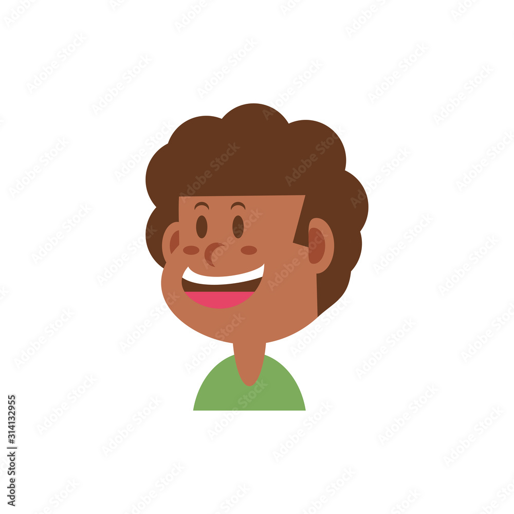 Isolated boy cartoon with brown hair vector design Isolated boy cartoon with brown hair vector design