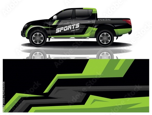 truck car decal wrap design vector