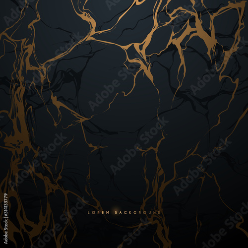 Abstract black and gold marble texture background