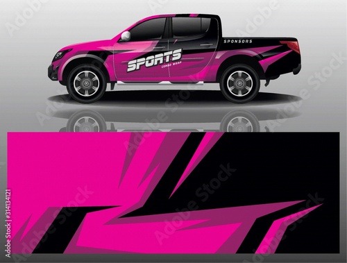 truck car decal wrap design vector