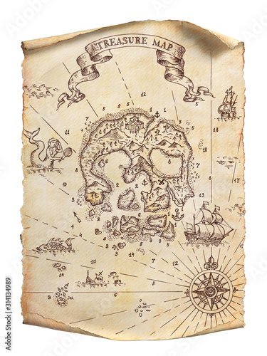 фотографія Ancient pirate map