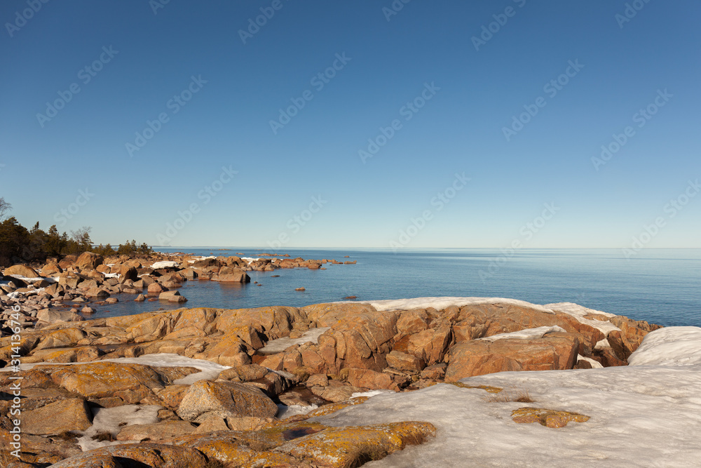 coast of the Baltic sea in a winter season.